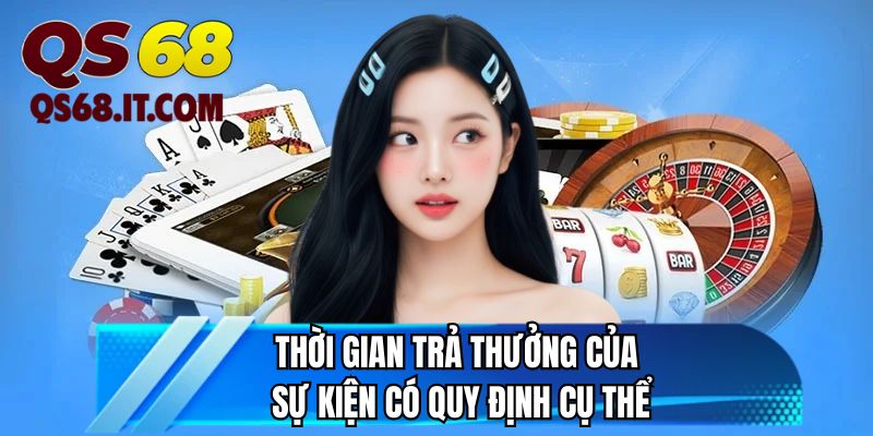 Thời gian trả thưởng của sự kiện có quy định cụ thể 